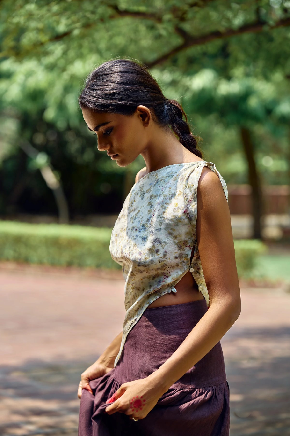 Suman Skirt | Handloom Indigo Cotton Linen