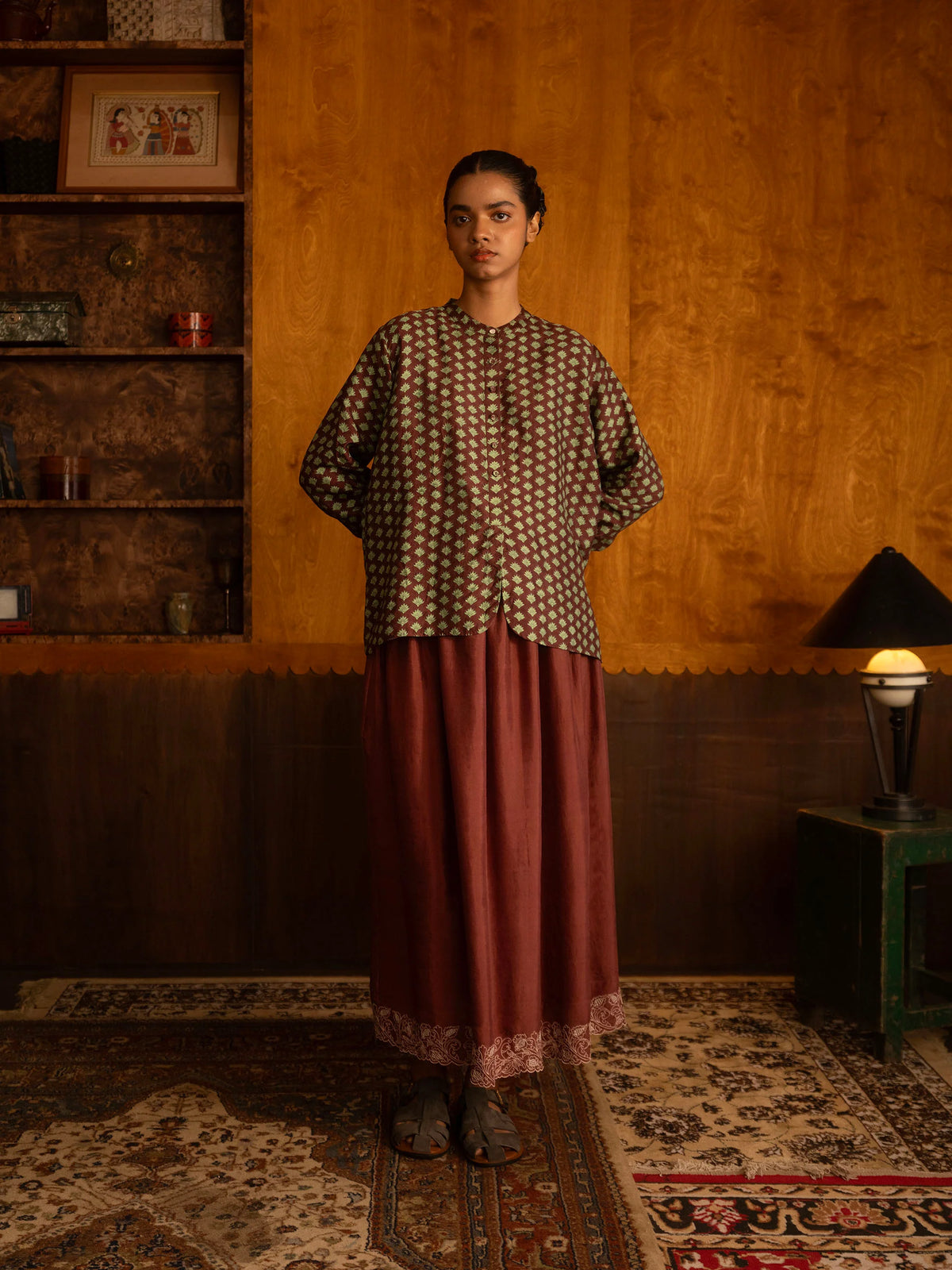 At the Brocante Skirt | Burgundy