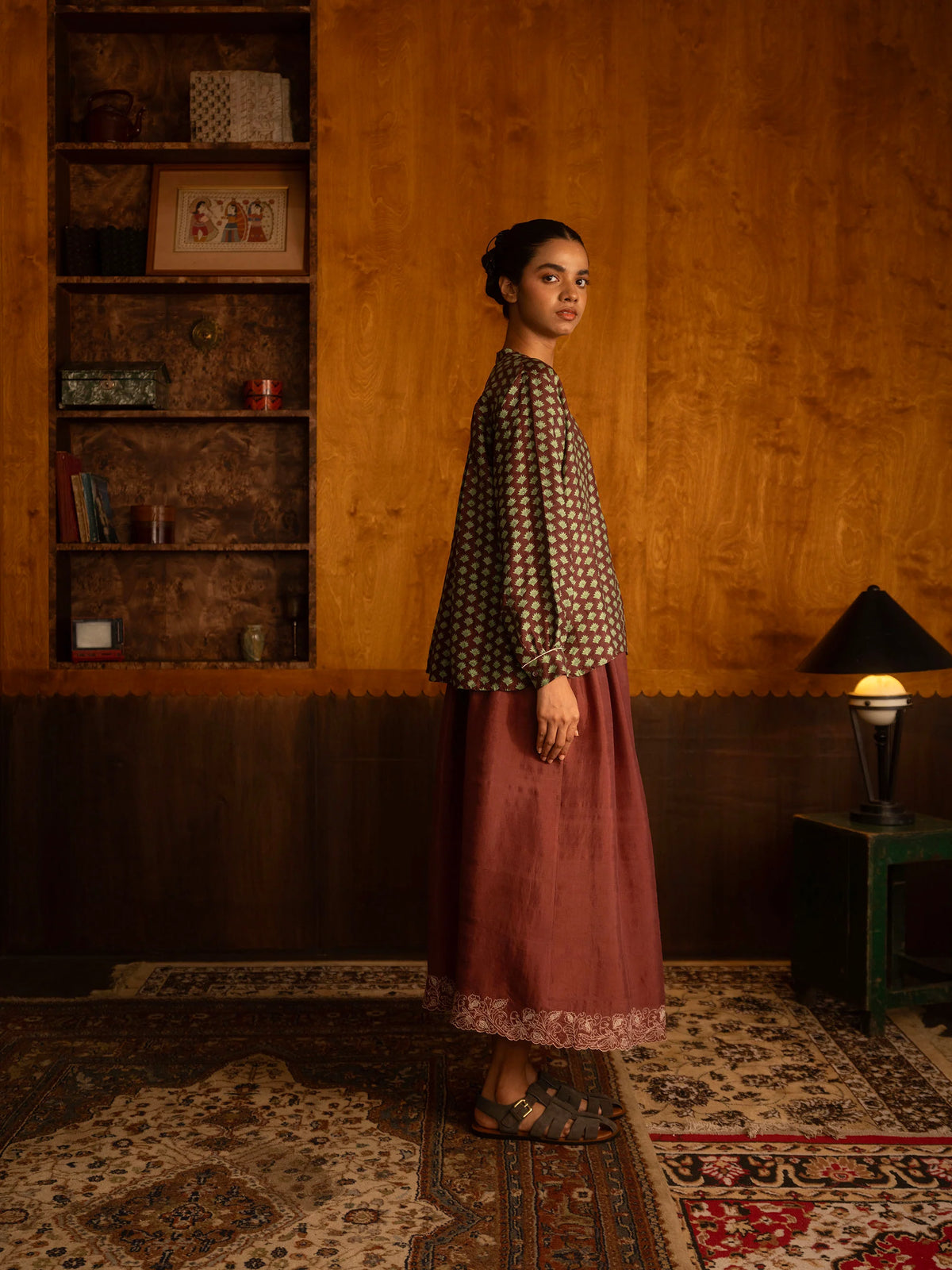 At the Brocante Skirt | Burgundy