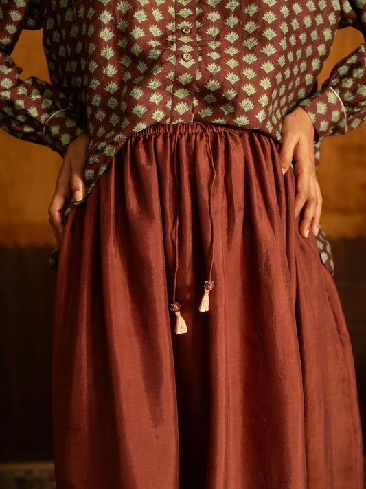 At the Brocante Skirt | Burgundy