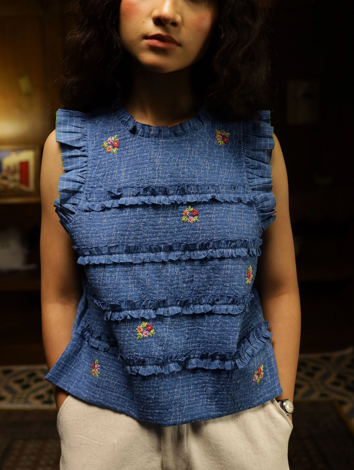 Kurf-Ruffle Top | Blue