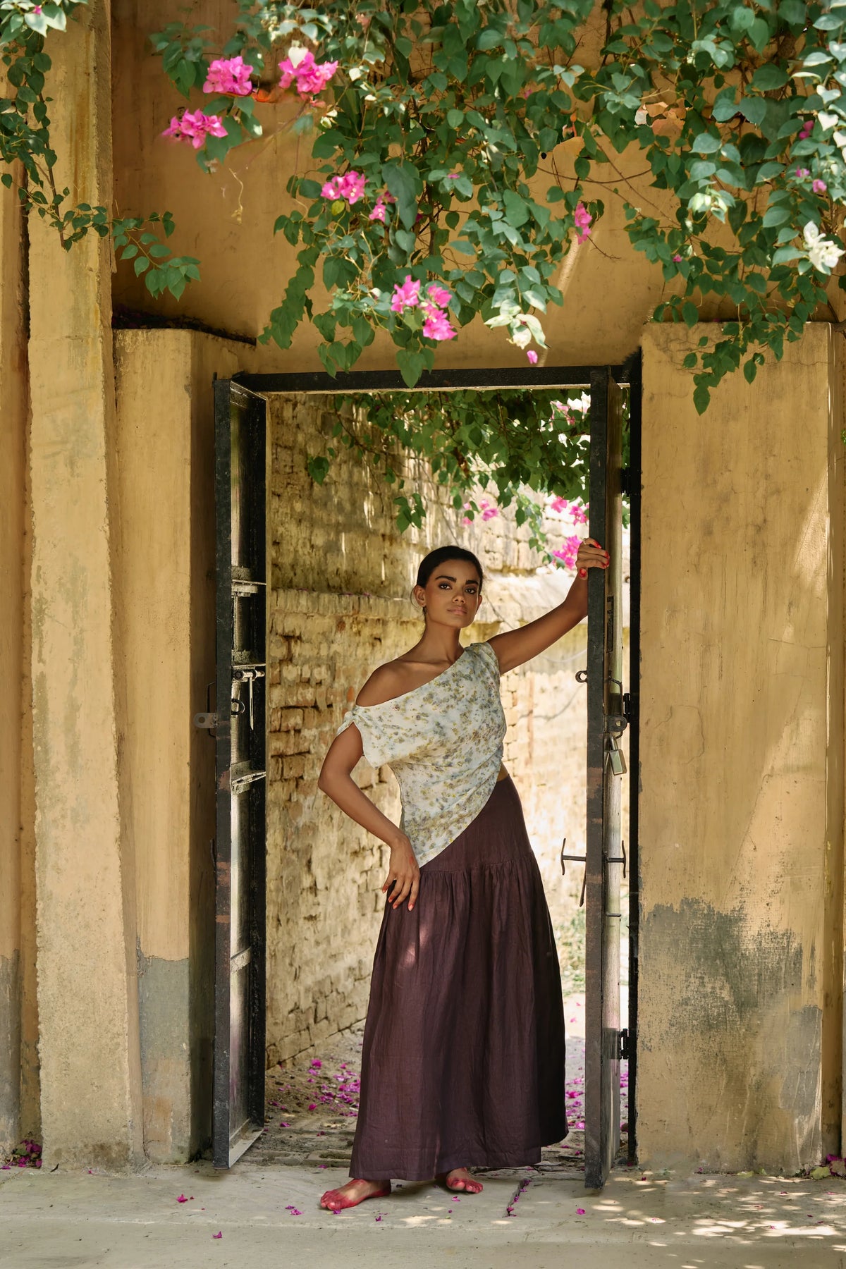 Suman Skirt | Handloom Indigo Cotton Linen