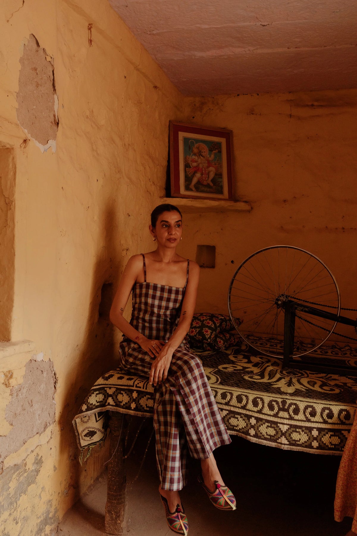 Razia Pants | Handloom Plum Check