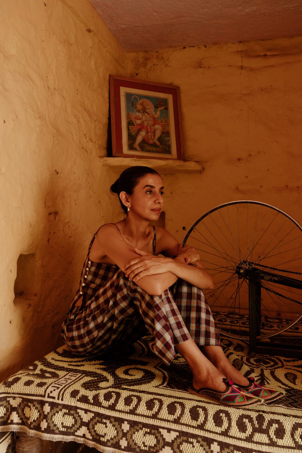 Razia Pants | Handloom Plum Check